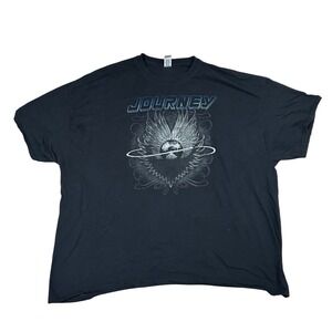 Vintage Journey Band T‎ Shirt Graphic Print Black Mens 4XL Gildan Heavy Cotton
